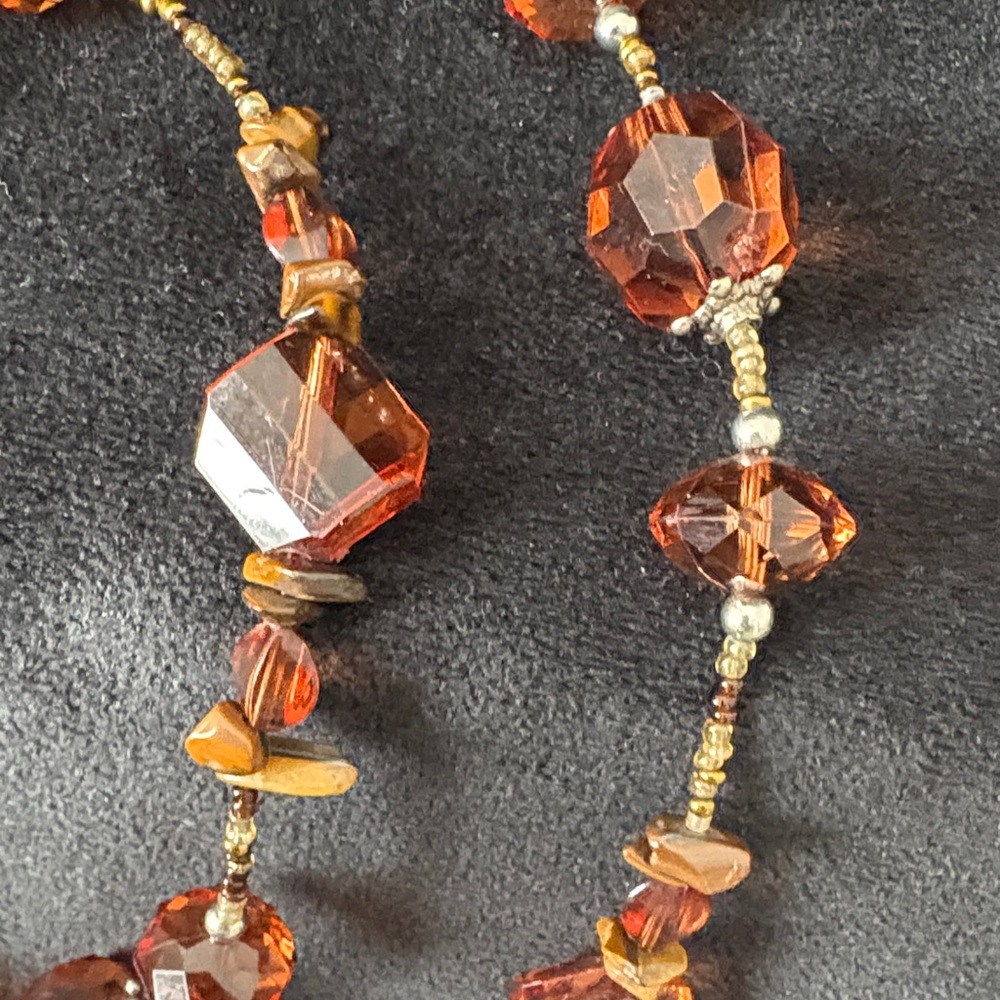 Charming Charlie Elegant Brown Beaded Necklace - Picture 7 of 8